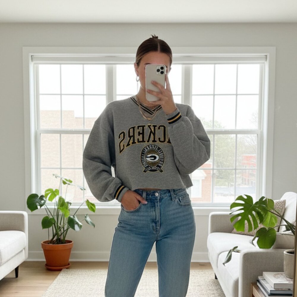 Vintage Green Bay Packers Cropped Sweater
